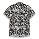 Halloween Skull and Bones Floral Print Shirt